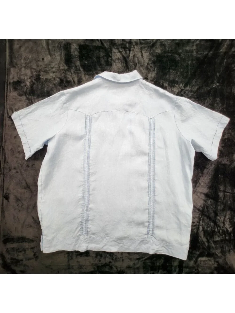 Cubavera 100% Linen Guayabera Shirt 2X Retro Pleat Airy Coastal Resort Tropical - Picture 6 of 8